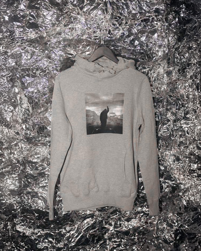 Rekk opp hånda Grå Hettegenser